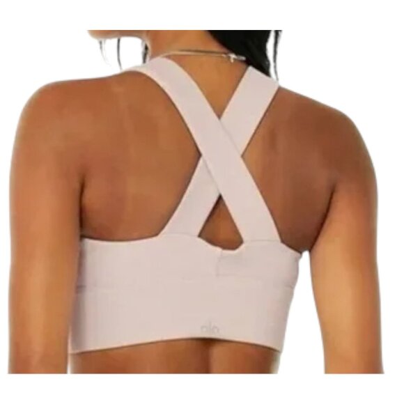 ALO Yoga Emulate Bra Silver Cloud Ribbed Crossback M - Picture 8 of 8